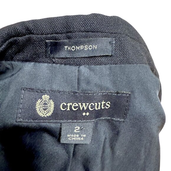 CREWCUTS Little Boys Suit Size 2 Toddler Navy Blue Wool Thompson Blazer w/ Pants - Picture 6 of 14